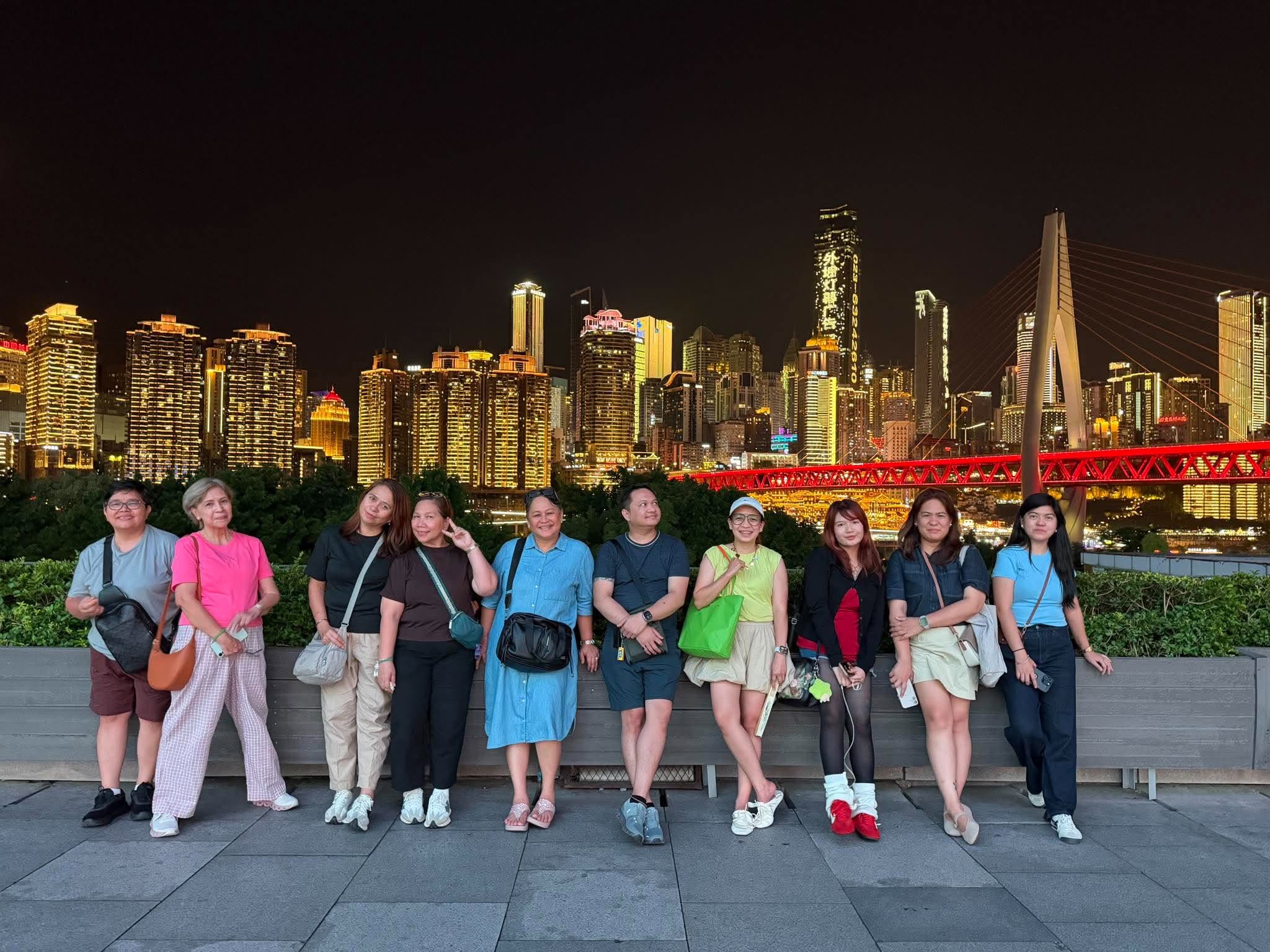 Travelers enjoying a group tour